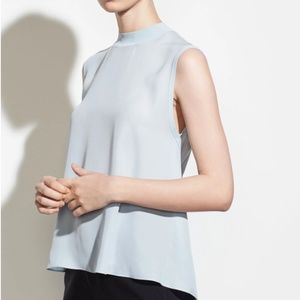 Vince NWT Rib Trim Silk Shell Blouse
